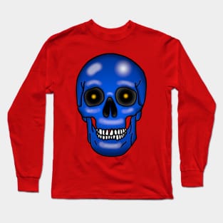 Skull, frostbite blue, no background. Long Sleeve T-Shirt